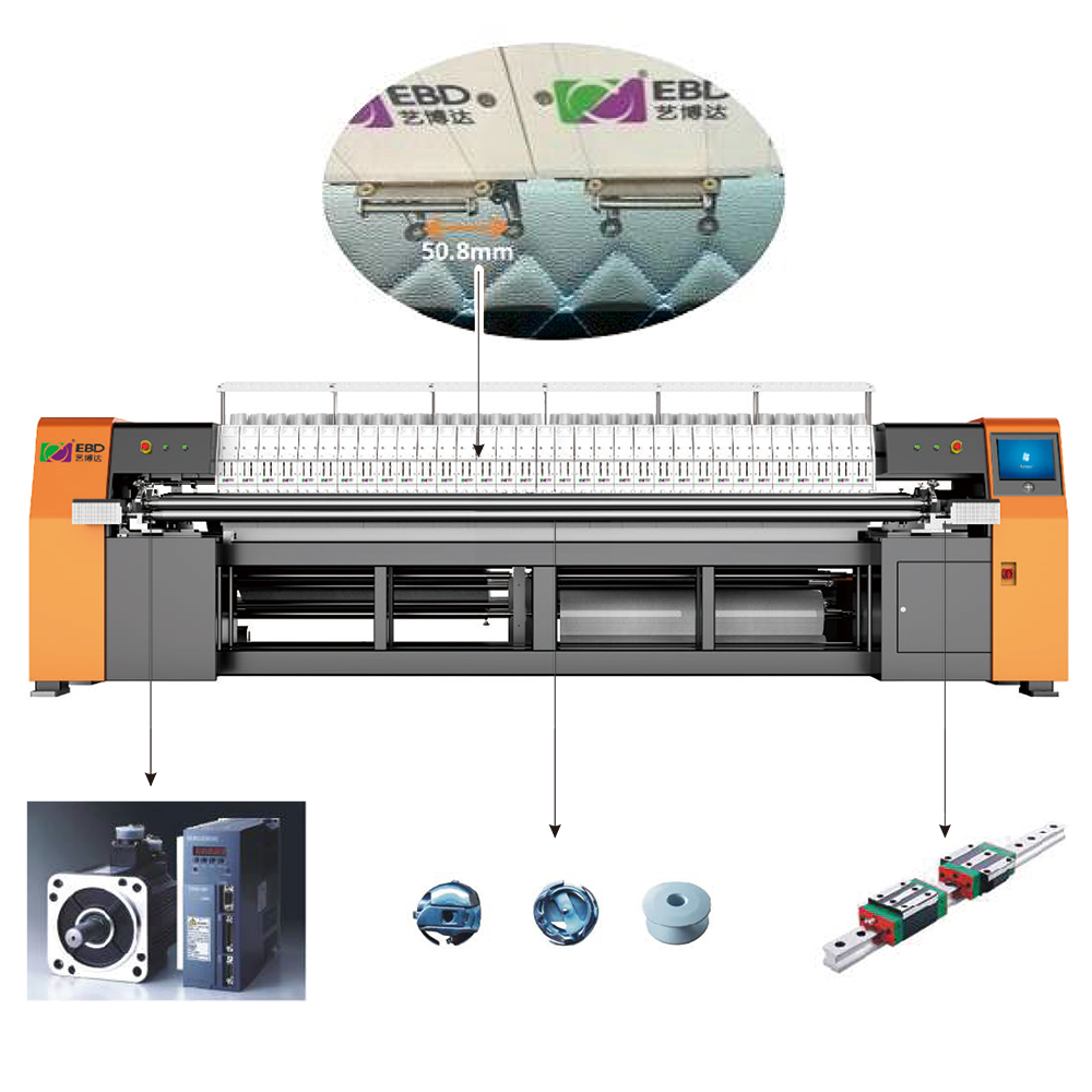 multi head industrial high speed quilting embroidery machine