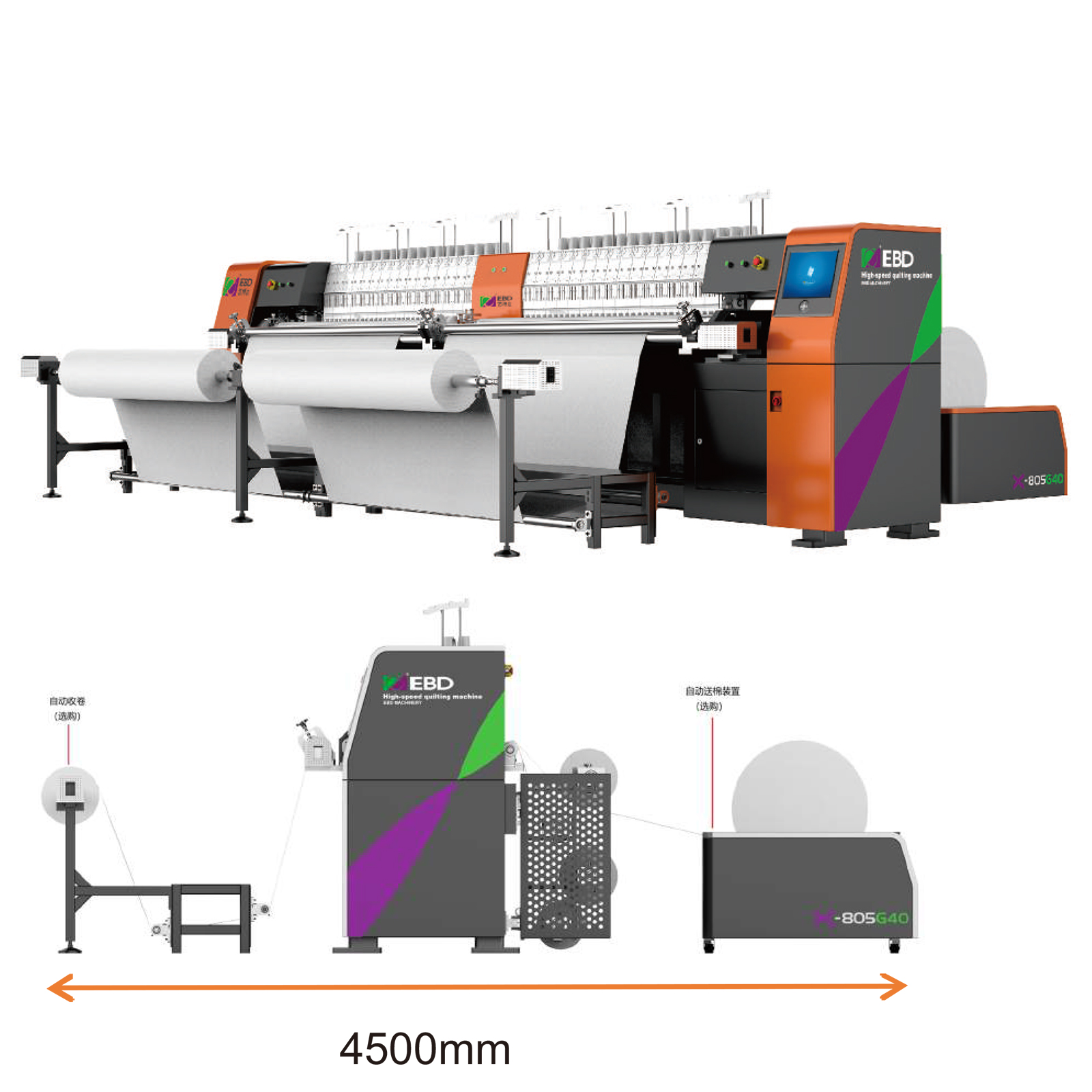 32 head commercial home quilting embroidery machine